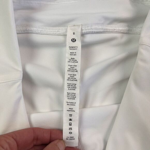 Lululemon Asymmetrical Layered High Rise Skort size 8 White Tennis Pickleball - Picture 6 of 14